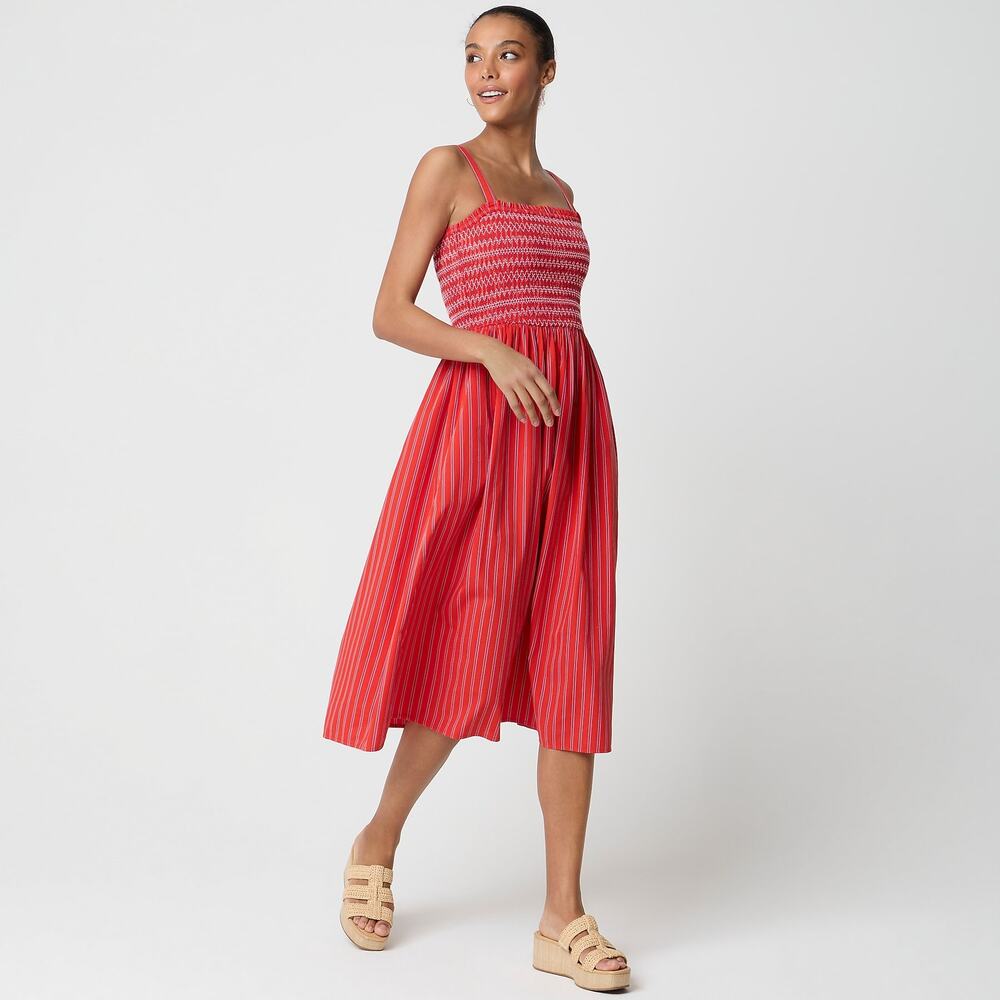 J.Crew Smocked midi dress S